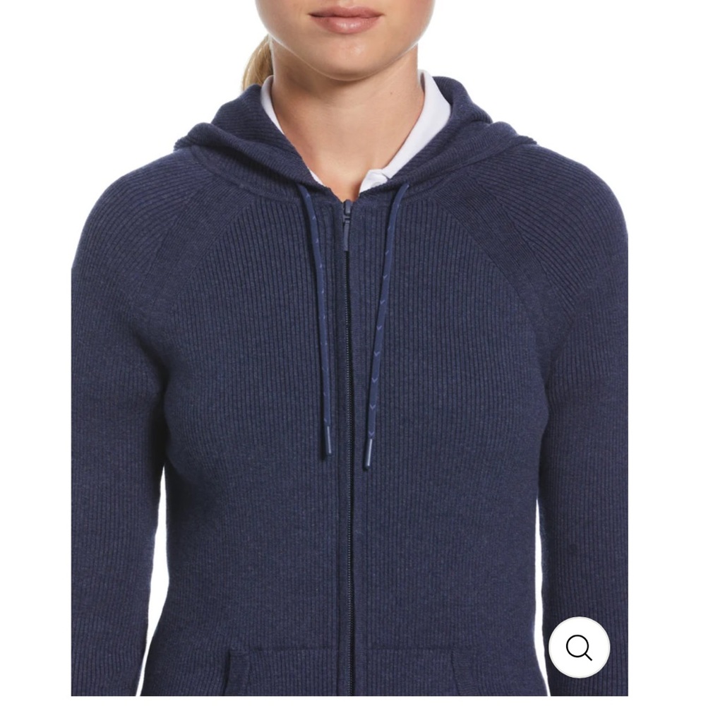 Callaway Womens Full-Zip Texture Hoodie Sweater